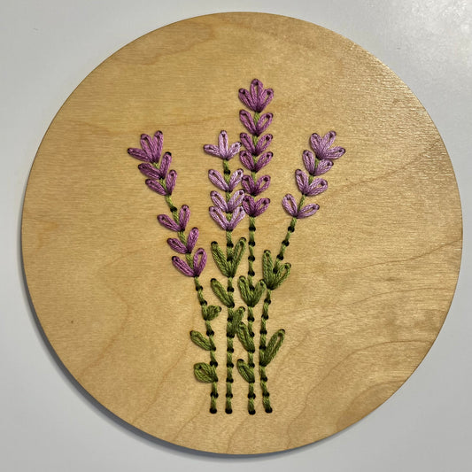 Lavender Sprig Embroidery Stitch Disk Kit