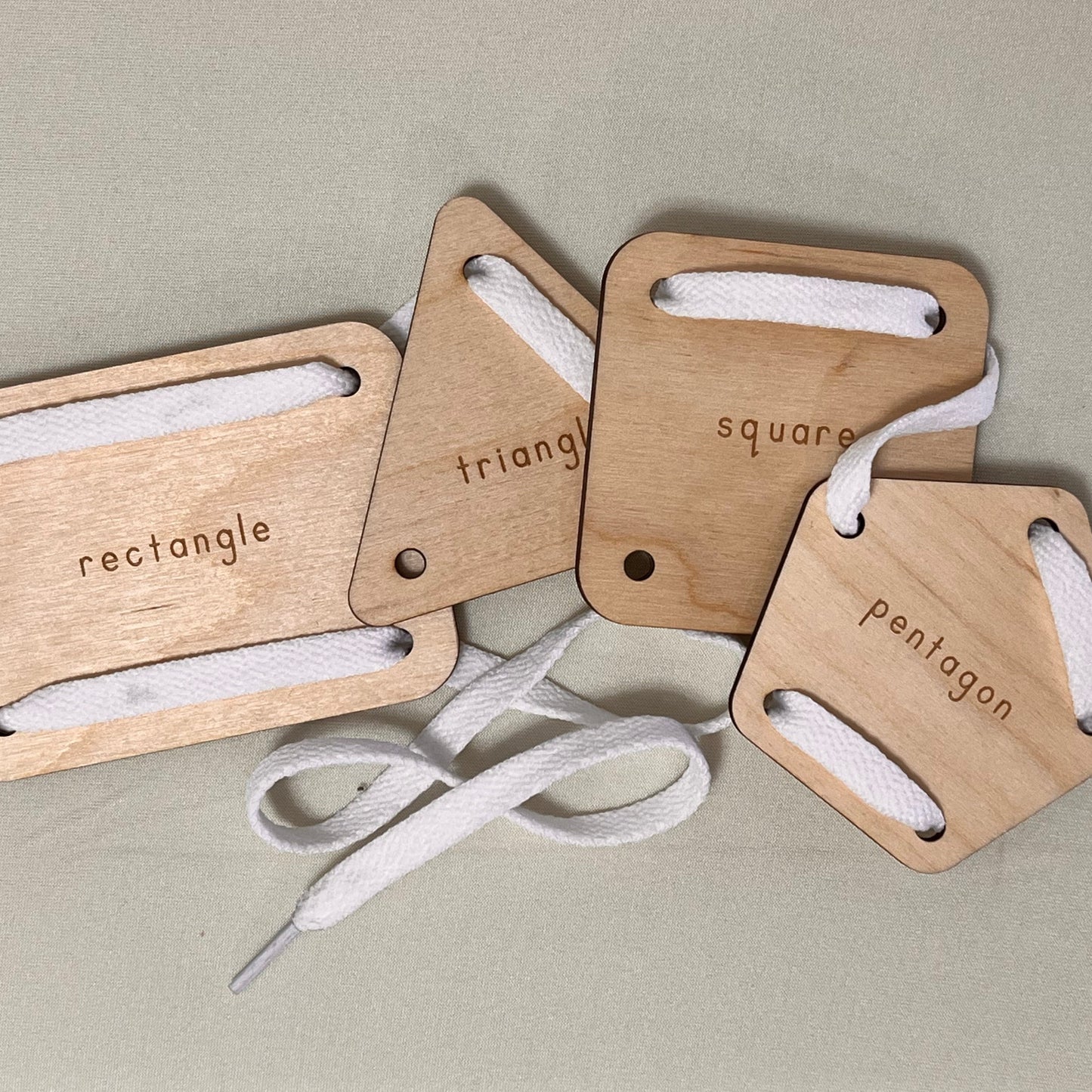 Kid's Wooden Lacing Kit - Geometric Shapes