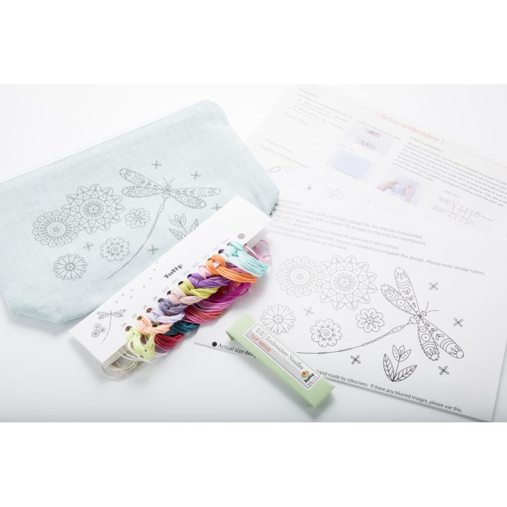 Dragonfly Embroidery Pouch Kit