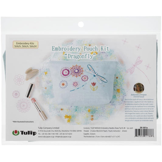 Dragonfly Embroidery Pouch Kit