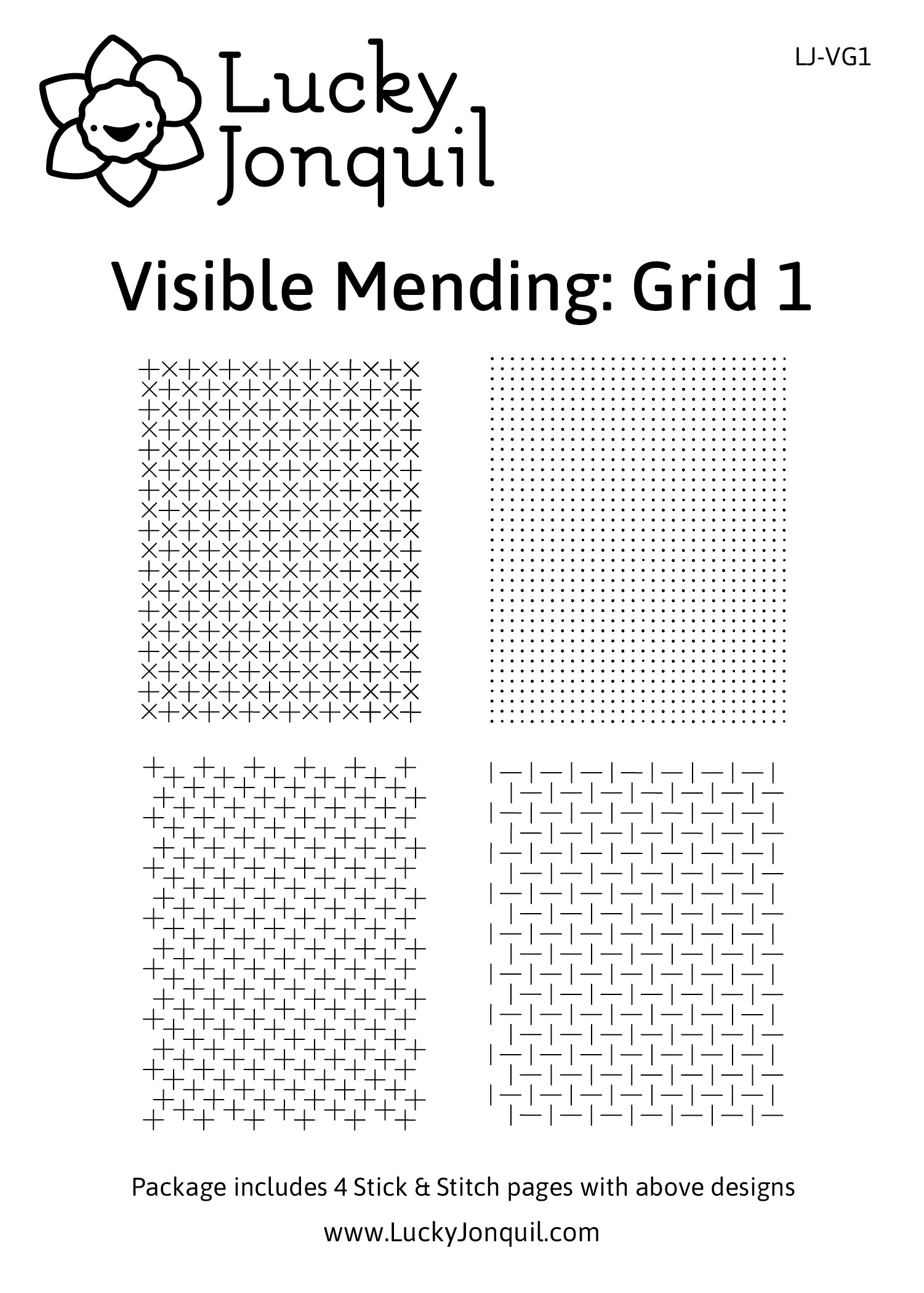 Stick & Stitch Visible Mending - Lucky Jonquil - Pattern