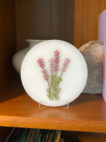 Lavender Sprig Embroidery Stitch Disk Kit