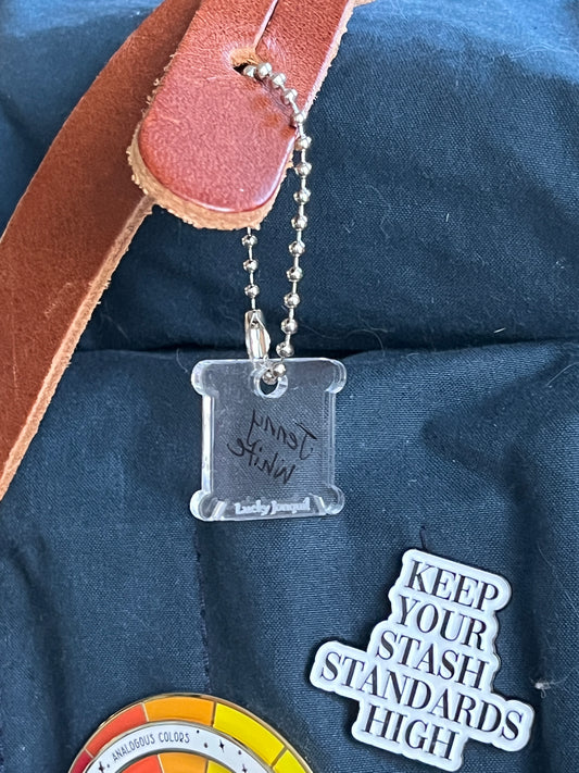 Mini Bobbin Project Tag Keychain Accessory