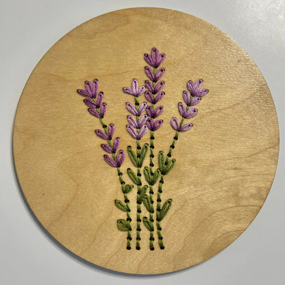 Lavender Sprig Embroidery Stitch Disk Kit