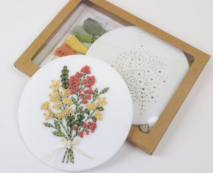 Daisy Bouquet Embroidery Stitch Disk Kit