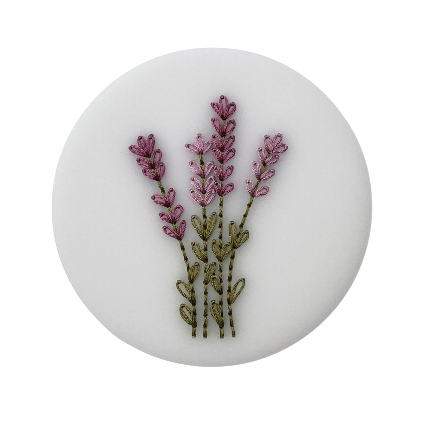Lavender Sprig Embroidery Stitch Disk Kit