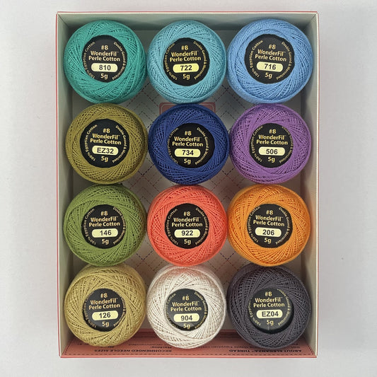 Eleganza #8 Perle Cotton 12-Ball Set, Coral Reef