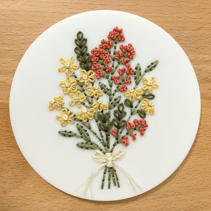 Daisy Bouquet Embroidery Stitch Disk Kit