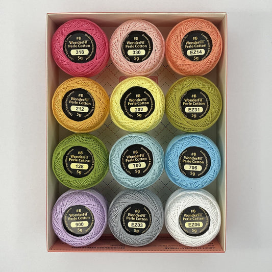Eleganza #8 Perle Cotton 12-Ball Set, Pastels