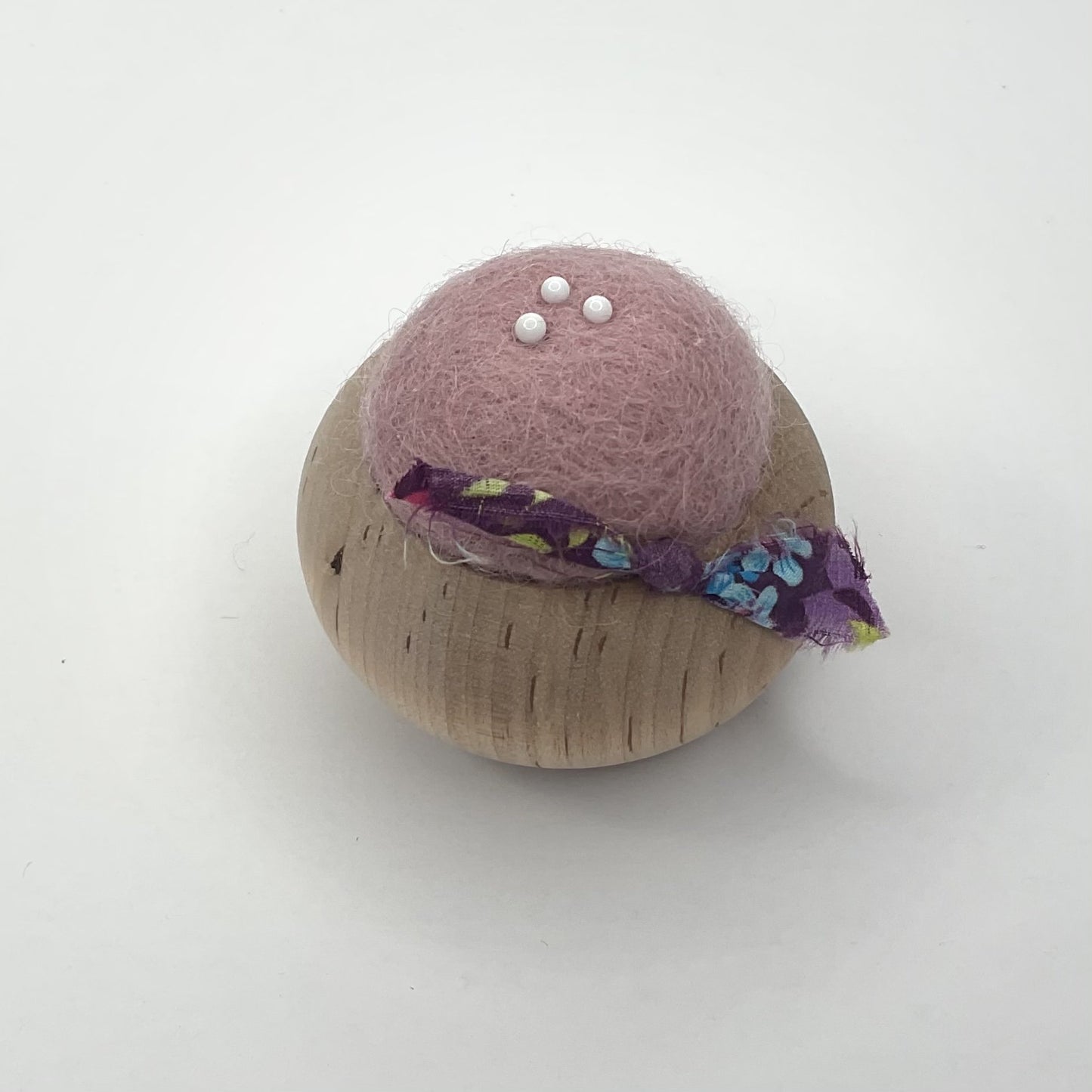 Turned Wood Pin Cushion
