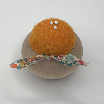 Turned Wood Pin Cushion