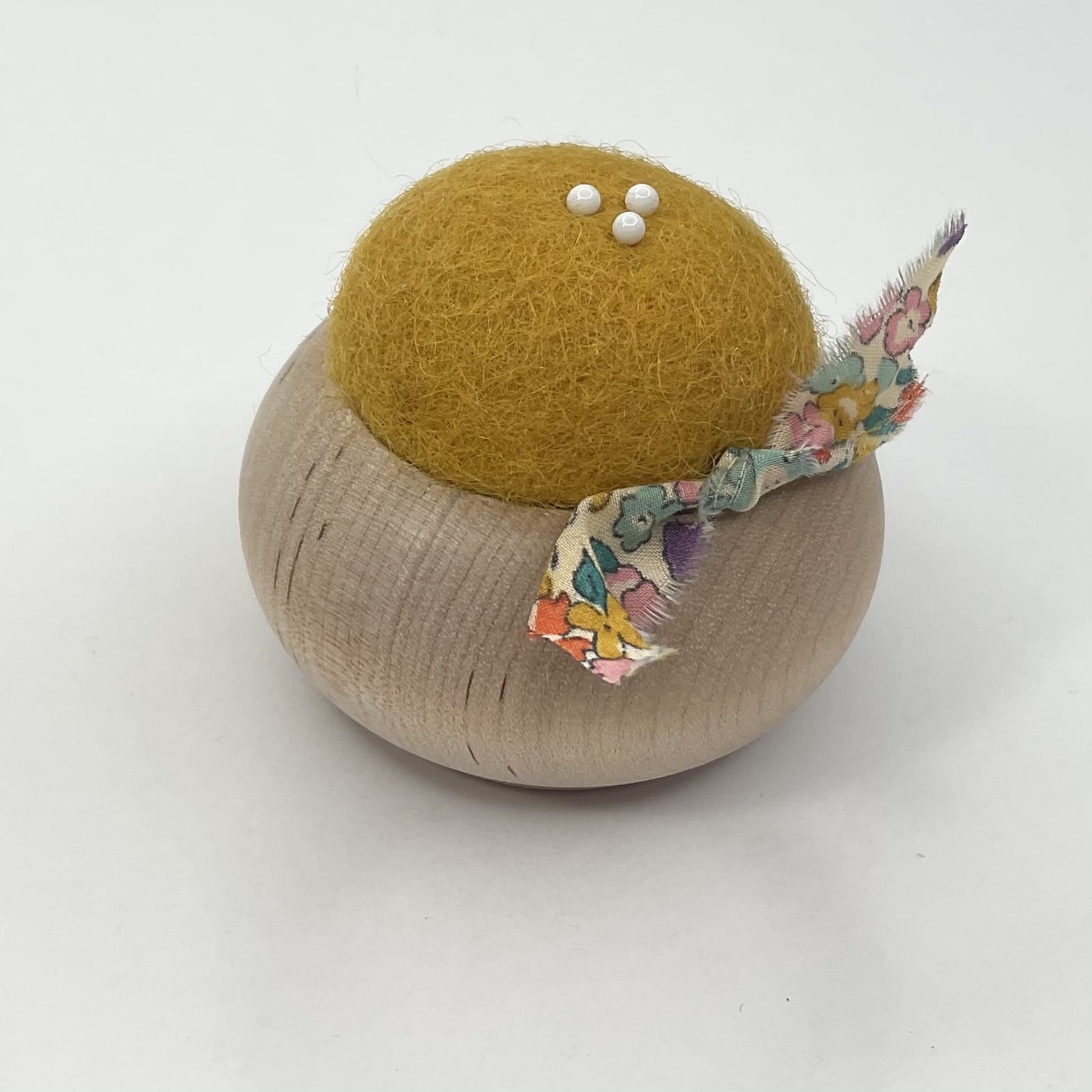 Turned Wood Pin Cushion