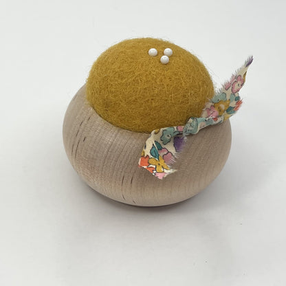 Turned Wood Pin Cushion