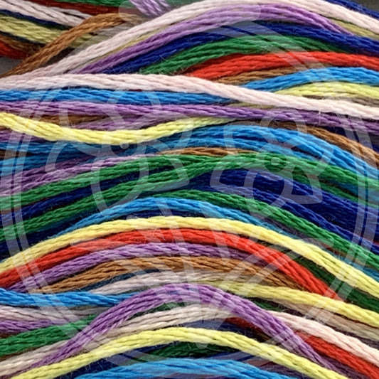 Closeup of multiple skeins, with a logo watermark