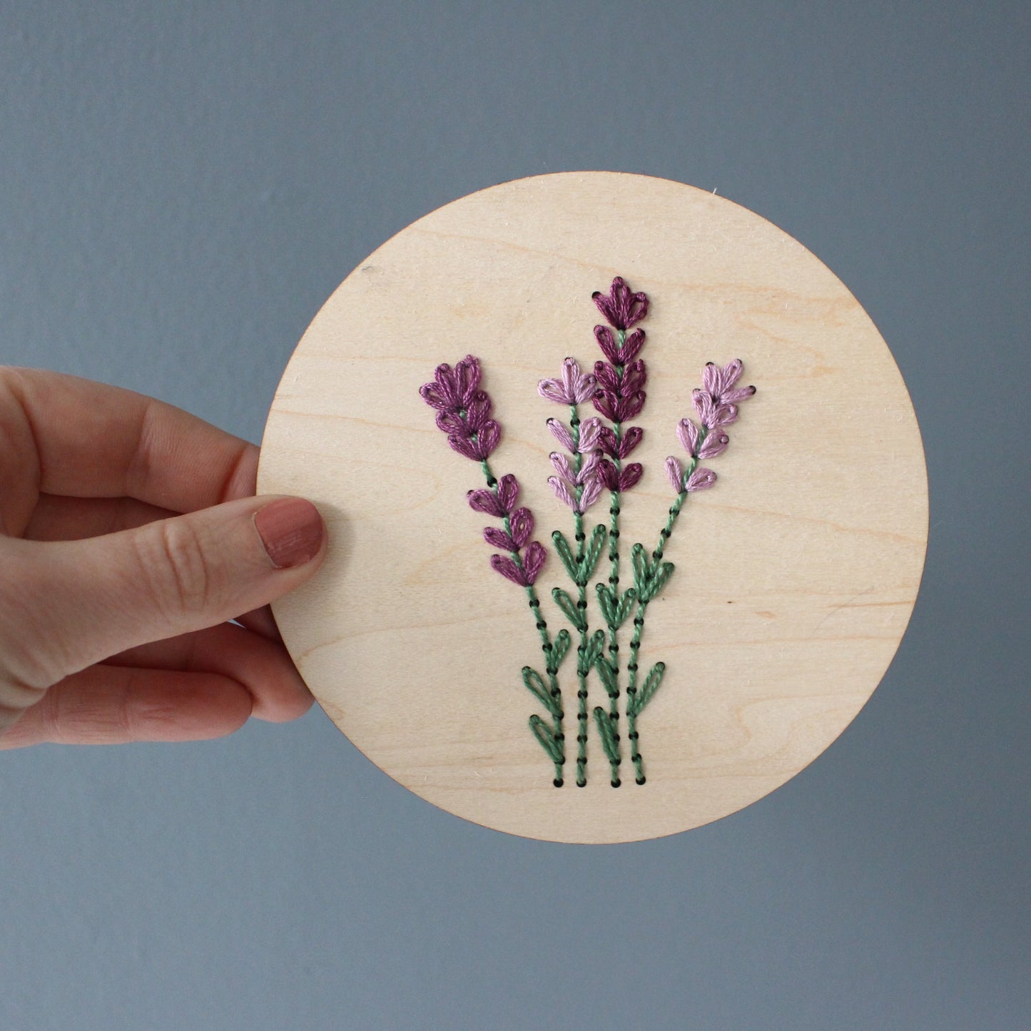 Lavender Sprig Embroidery Stitch Disk Kit