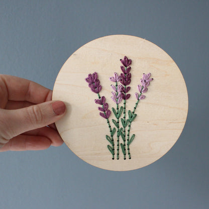 Lavender Sprig Embroidery Stitch Disk Kit