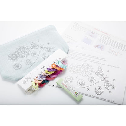 Dragonfly Embroidery Pouch Kit