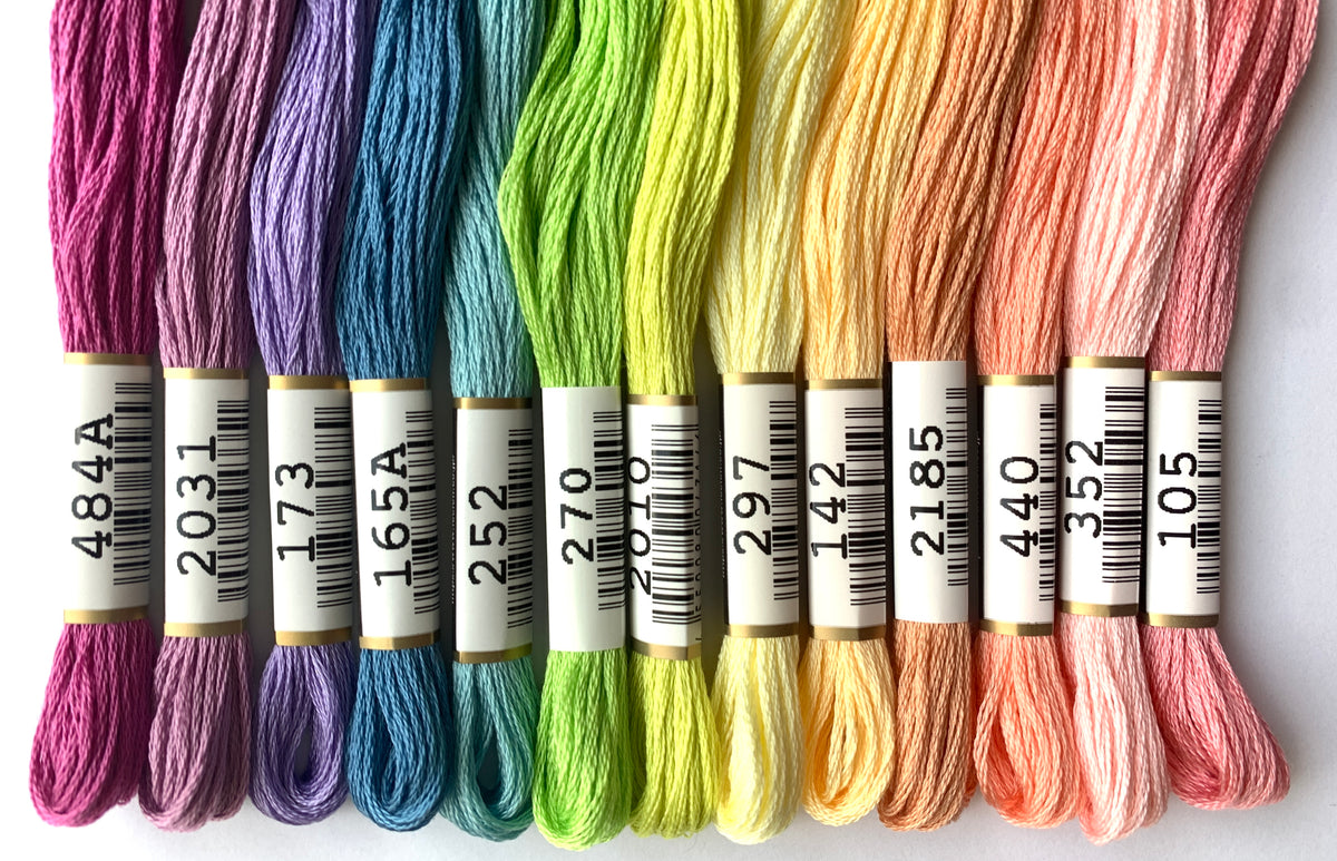 Spring Showers Rainbow Cosmo Floss Bundle - Lucky Jonquil - Thread & Floss