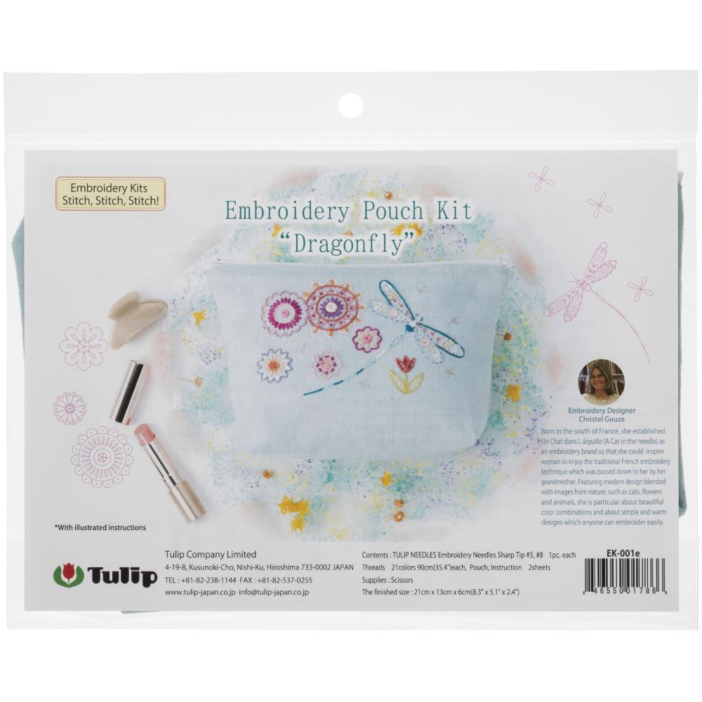 Dragonfly Embroidery Pouch Kit