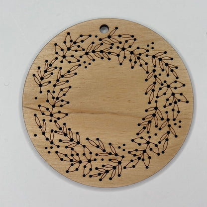 Holiday Wreath Ornament Stitch Disks
