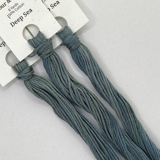 Colour and Cotton Hand Dyed Thread - Deep Sea